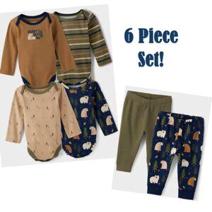 Baby Boys Bear Forest Bodysuits & Matching Pants Bundle - NWT